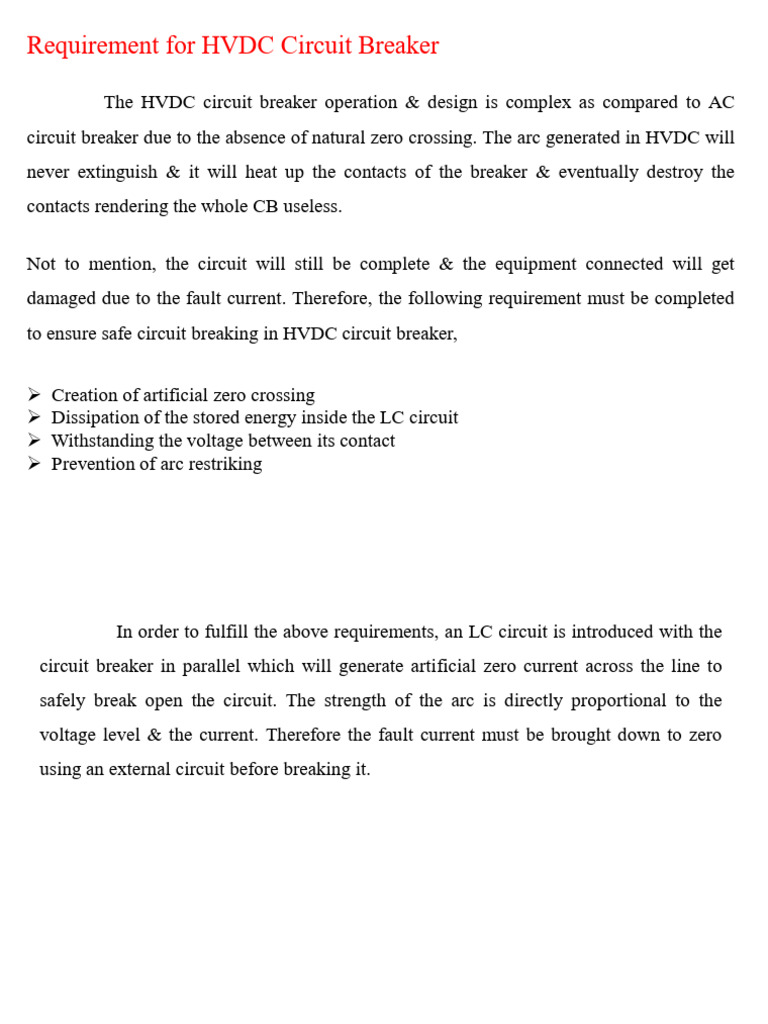 Requirement For HVDC Circuit Breaker | PDF | High Voltage Direct ...