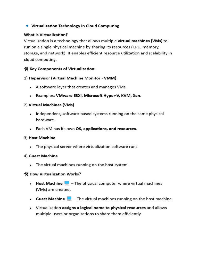 Virtualization in Cloud Computing | PDF