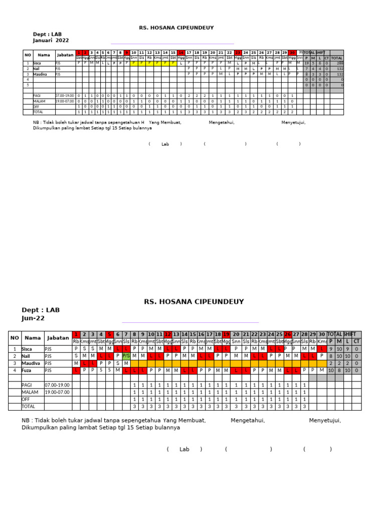 Jadwal Lab Juni 2022 | PDF