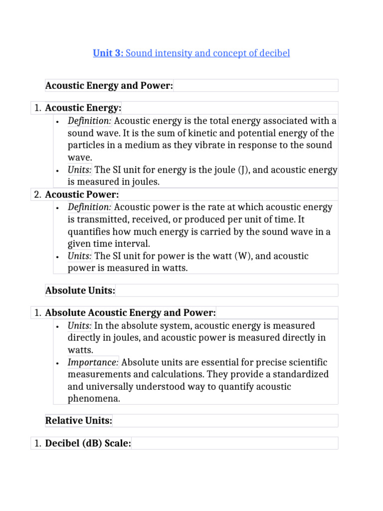 Understanding Acoustic Energy and Decibels | PDF | Decibel | Amplitude