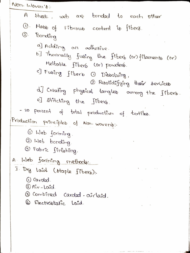 Non-Woven Hand Written Notes | PDF