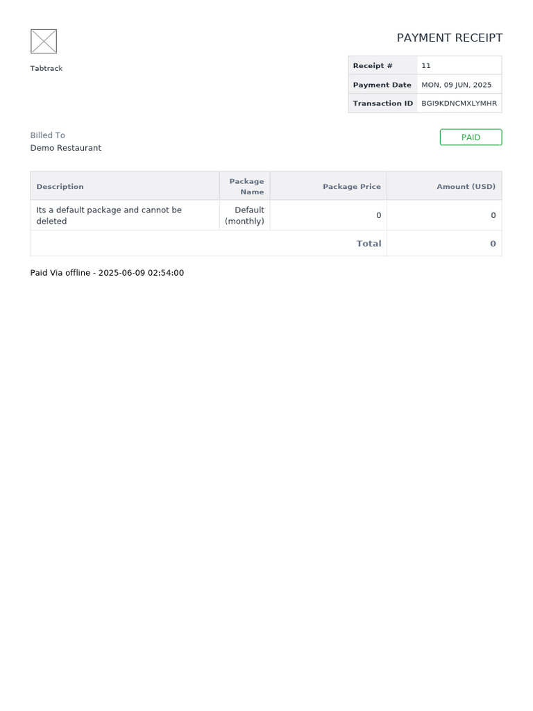 Billing Receipt 684684fa96c2f | PDF
