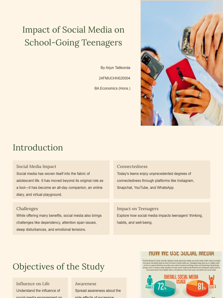 Impact of Social Media On School-Going Teenagers | PDF | Social Media ...