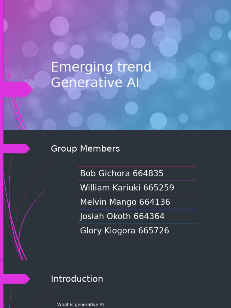 Generative AI: Trends and Applications | PDF | Artificial Intelligence ...