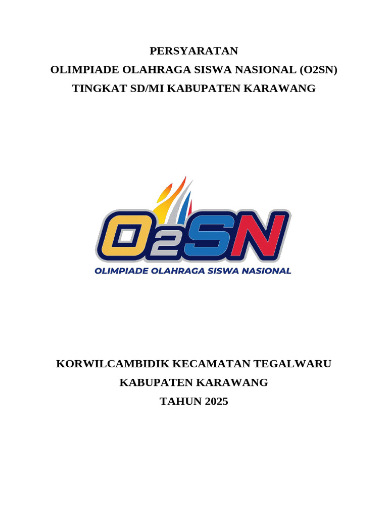 Persyaratan O2SN 2025 Karawang | PDF
