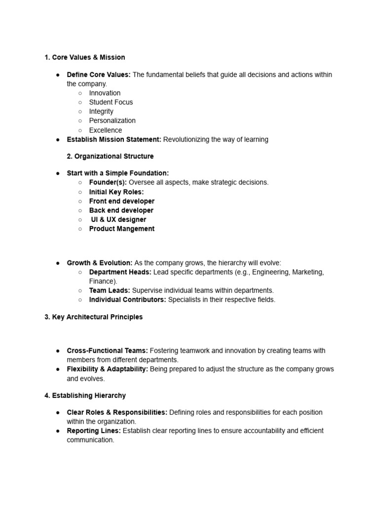 Core Values and Organizational Structure | PDF | Innovation ...