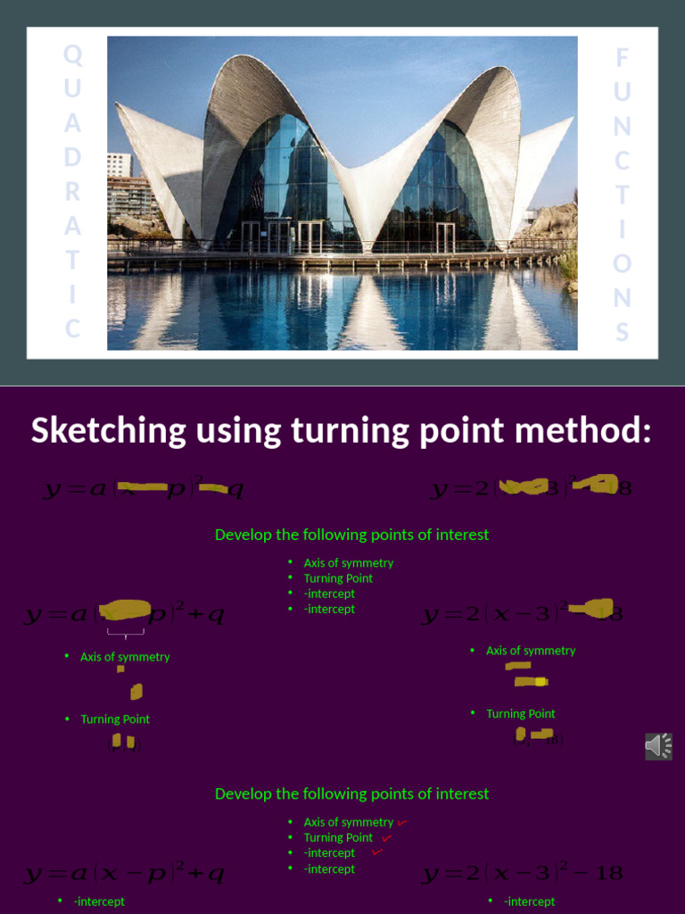 Quadratic Functions: Turning Points & Axes | PDF | Geometry | Mathematics