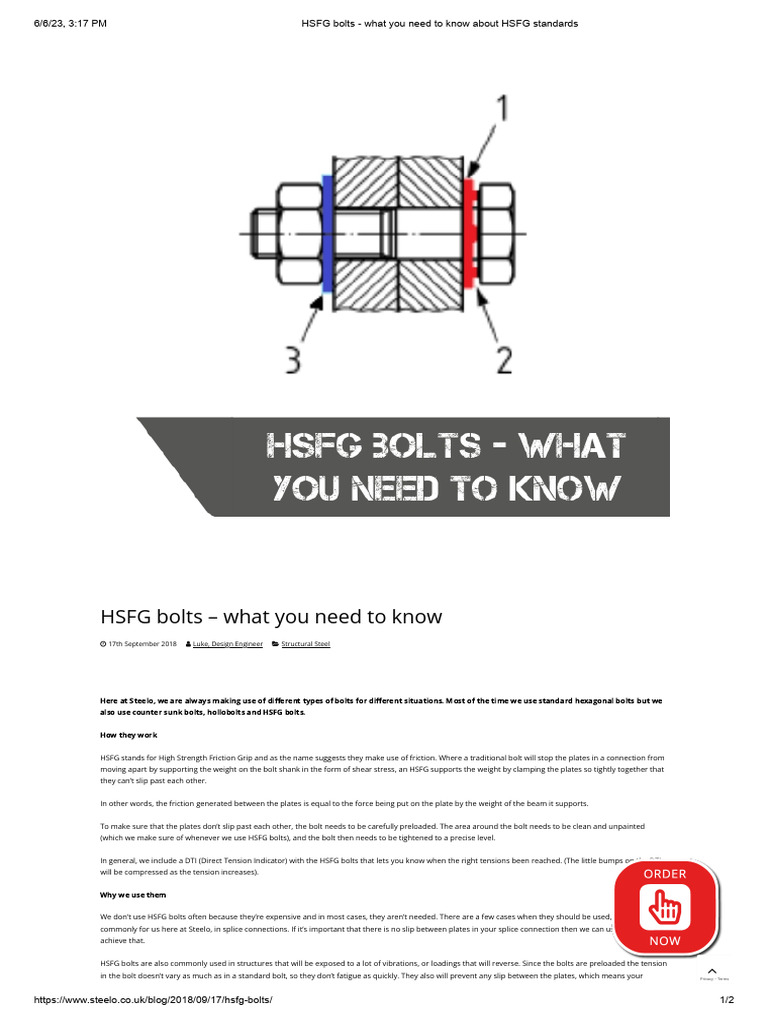 HSFG Bolts - What You Need To Know About HSFG Standards | PDF ...
