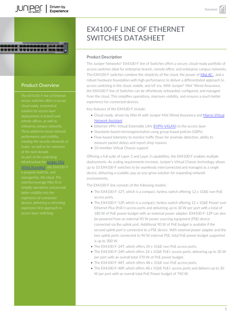 Ex4100 F Line of Ethernet Datasheet - Chuyen Mach Loi, Chuyen Mach Bien ...