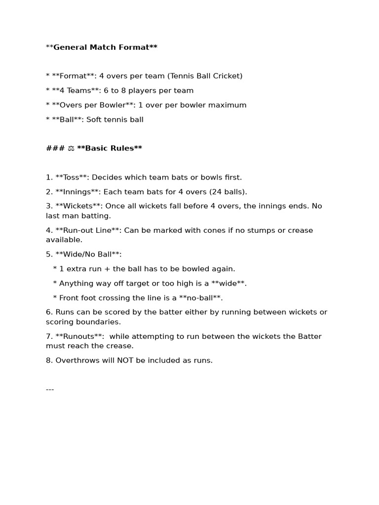 General Match Guidelines | PDF