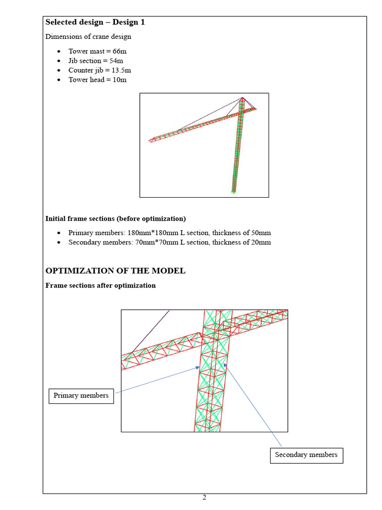 Crane Design and Optimization Analysis | PDF | Crane (Machine) | Bending