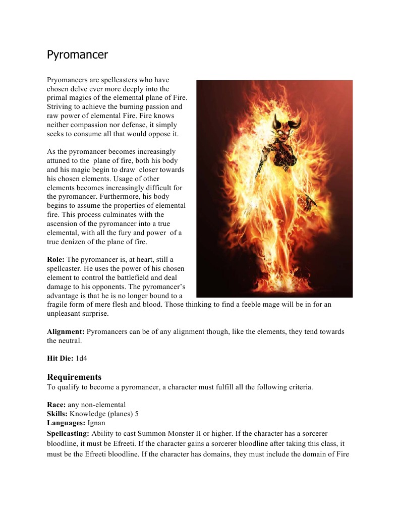 Pyromancer | PDF | Role Playing Games | Fantasy