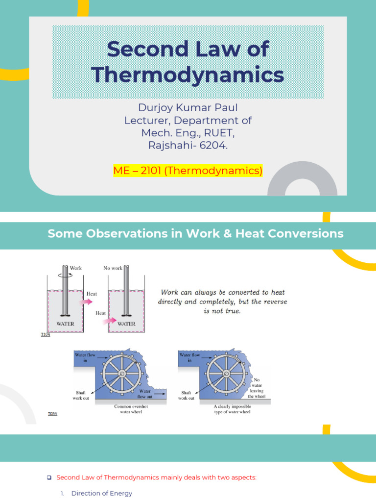 Second Law of Thermodynamics Explained | PDF | Heat | Second Law Of ...