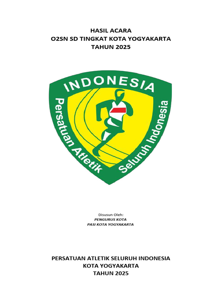 Hasil O2SN Atletik SD Yogyakarta 2025 | PDF