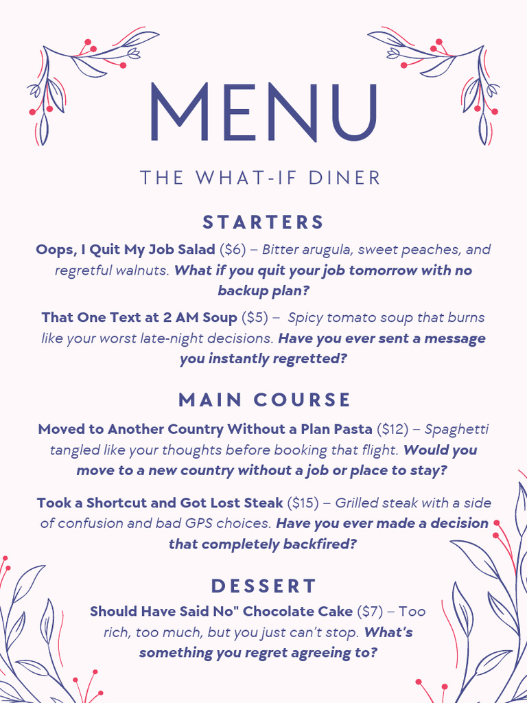 What If Menus | PDF | Desserts | Cuisine