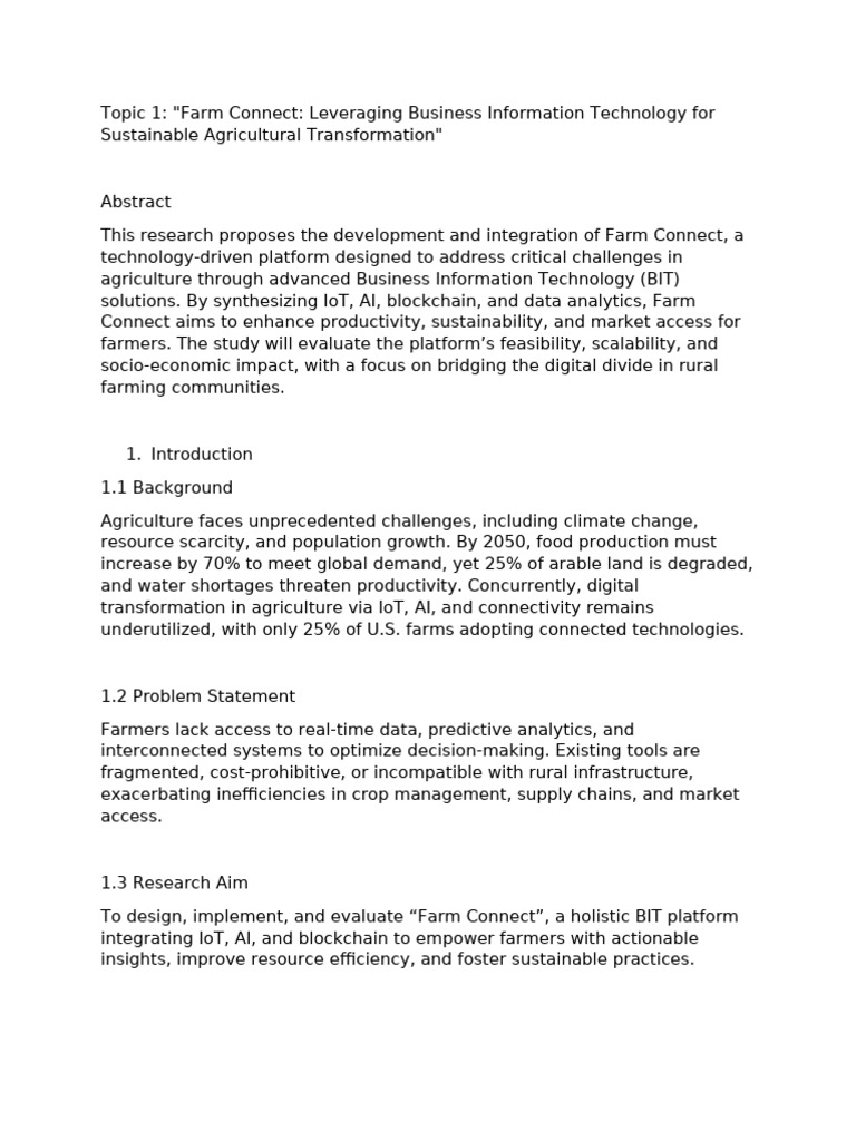 Research Proposal Prec | PDF | Internet Of Things | Agriculture