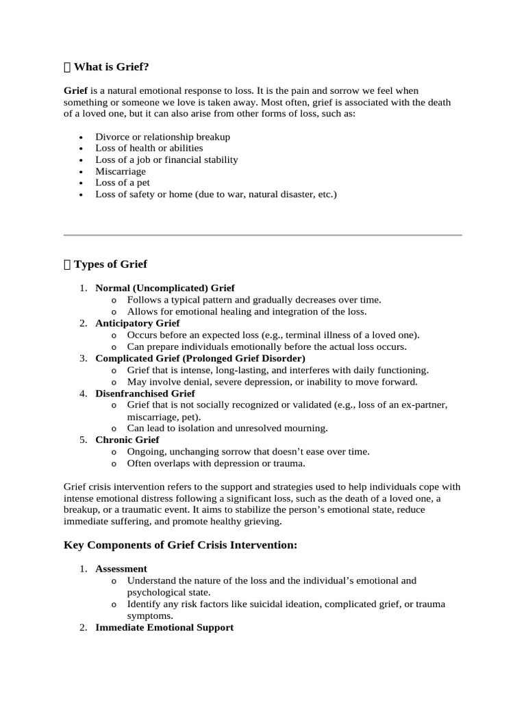 Understanding Grief and Crisis Support | PDF | Grief | Psychological Trauma