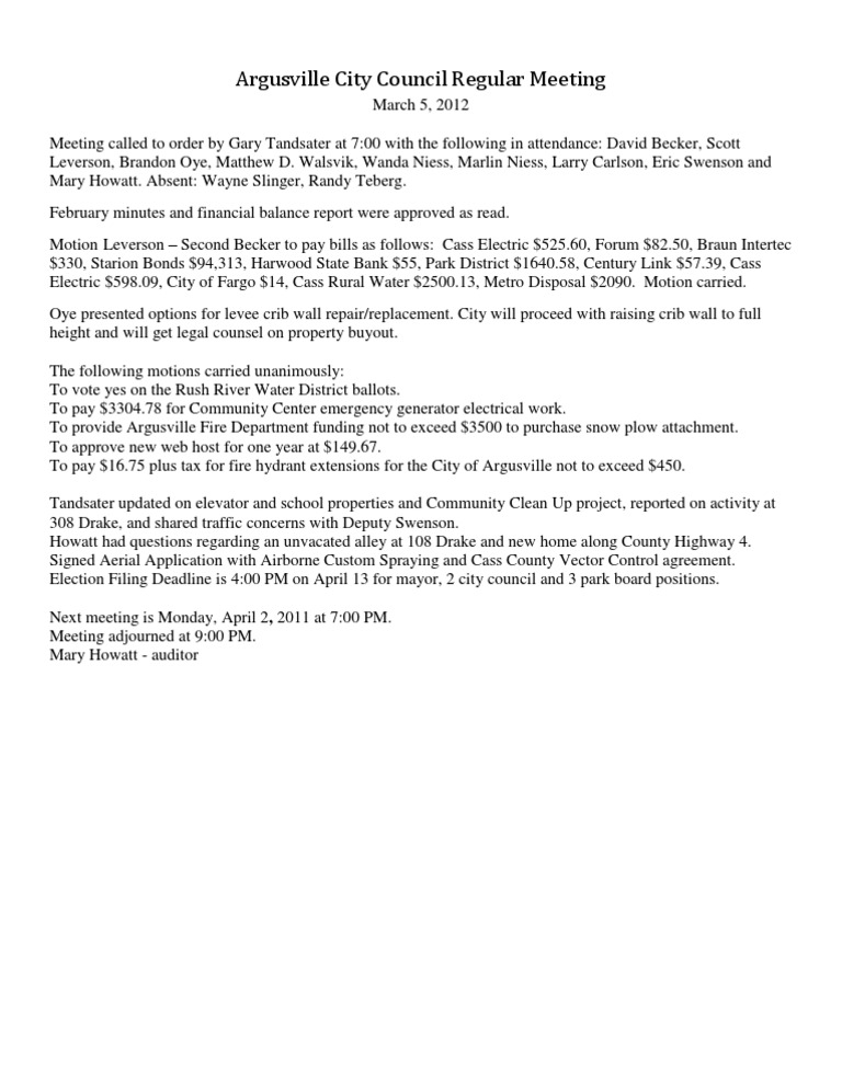03/05/2012 City Council Meeting Minutes | PDF