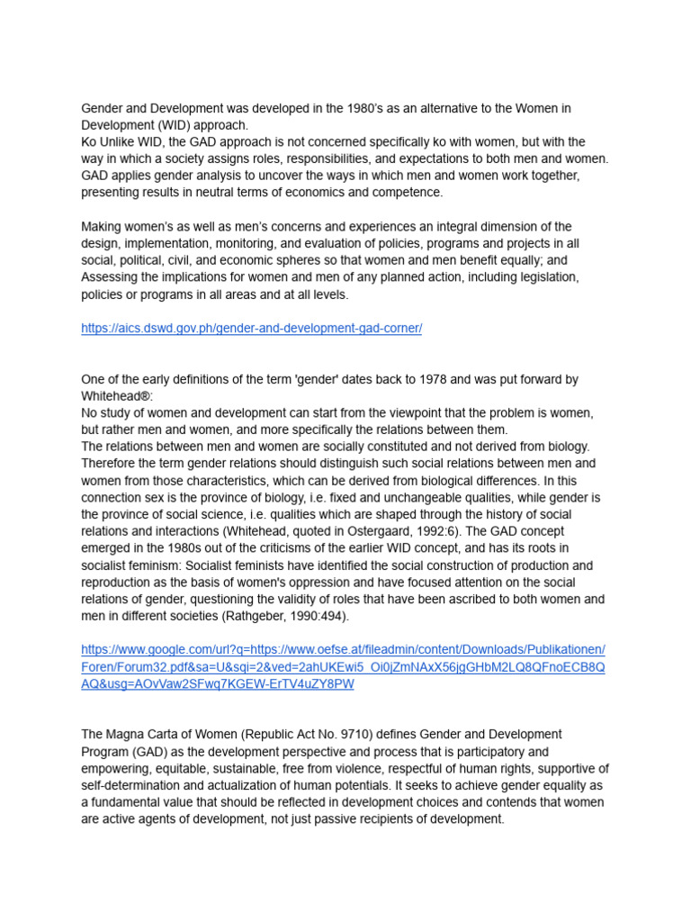 Understanding Gender and Development | PDF | Gender | Gender Studies