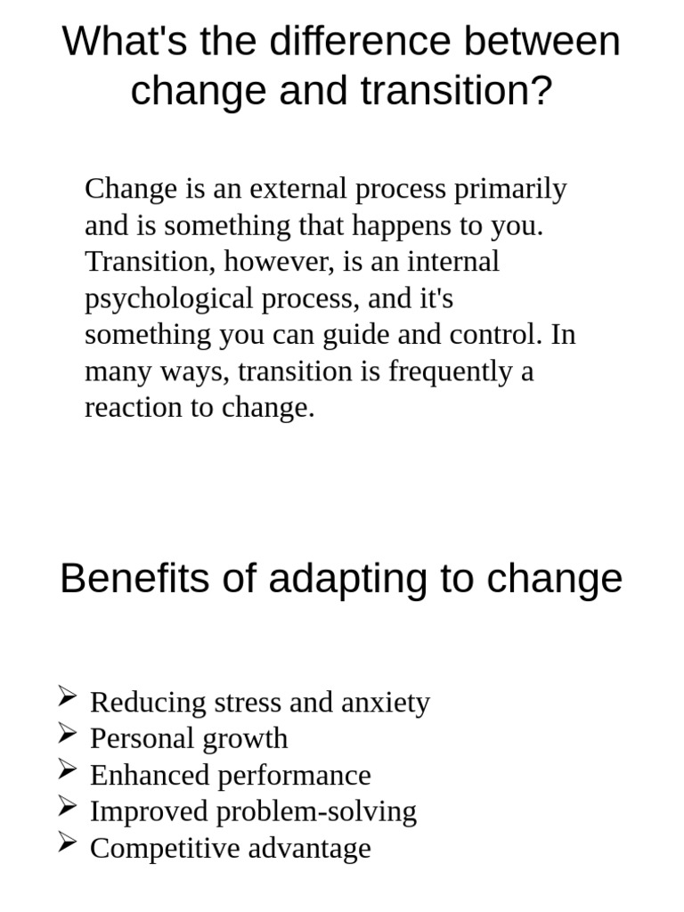 Change vs. Transition: Key Differences | PDF