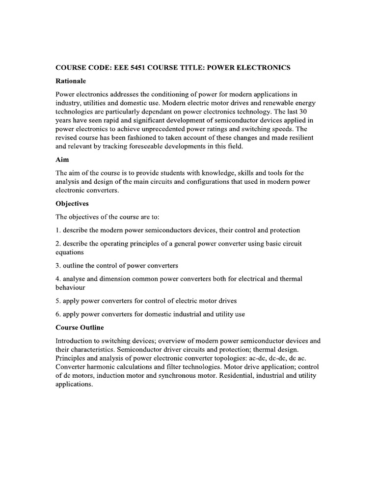 Power Electronics Pdf