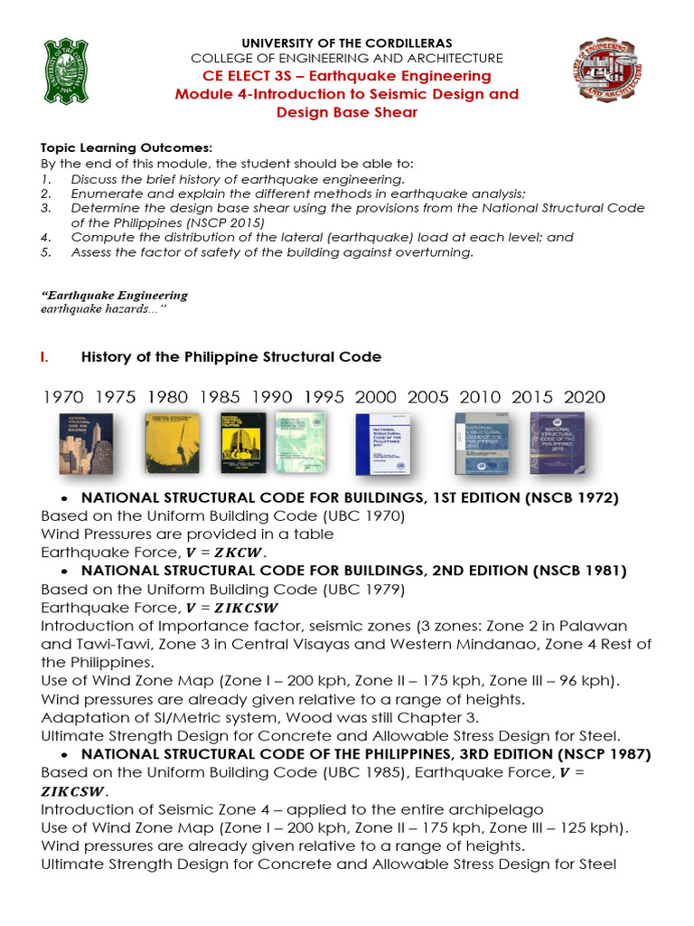 Seismic Design and Base Shear Guide | PDF | Wall | Concrete