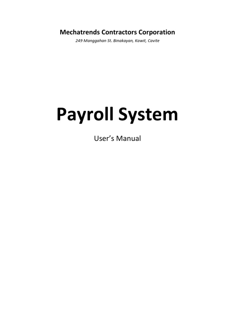 Mechatrends Payroll System Manual | PDF | Password | Payroll