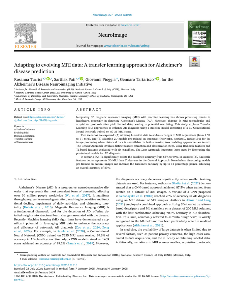 Adapting To Evolving MRI Data A Transfer Learning Approach For 2025 ...