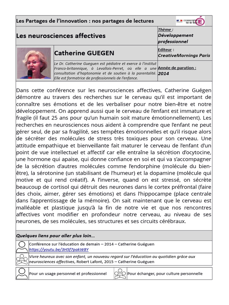 Neurosciences affectives et éducation | PDF | Cerveau | Neuroscience