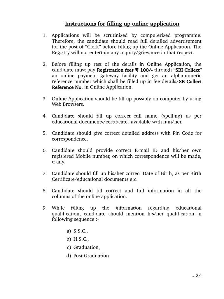 Online Application Guide for Clerk Post | PDF