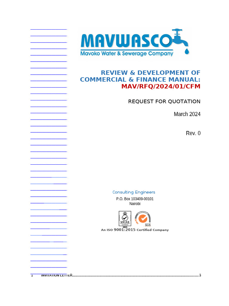 Co BD Request For Qoutation Mavrfq202401cfm | PDF | Specification ...