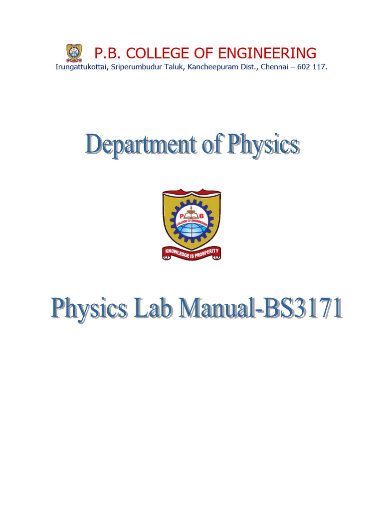 Physics Lab Manual PBCE | PDF | Optical Fiber | Optics