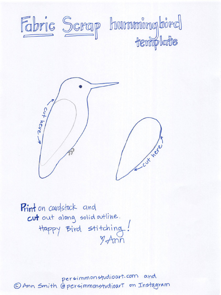 Fabric Scrap Hummingbird | PDF