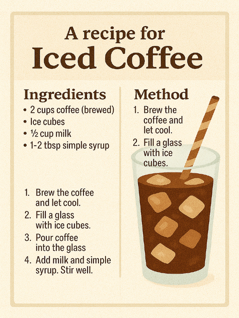 A Recipe For Iced Coffee | PDF