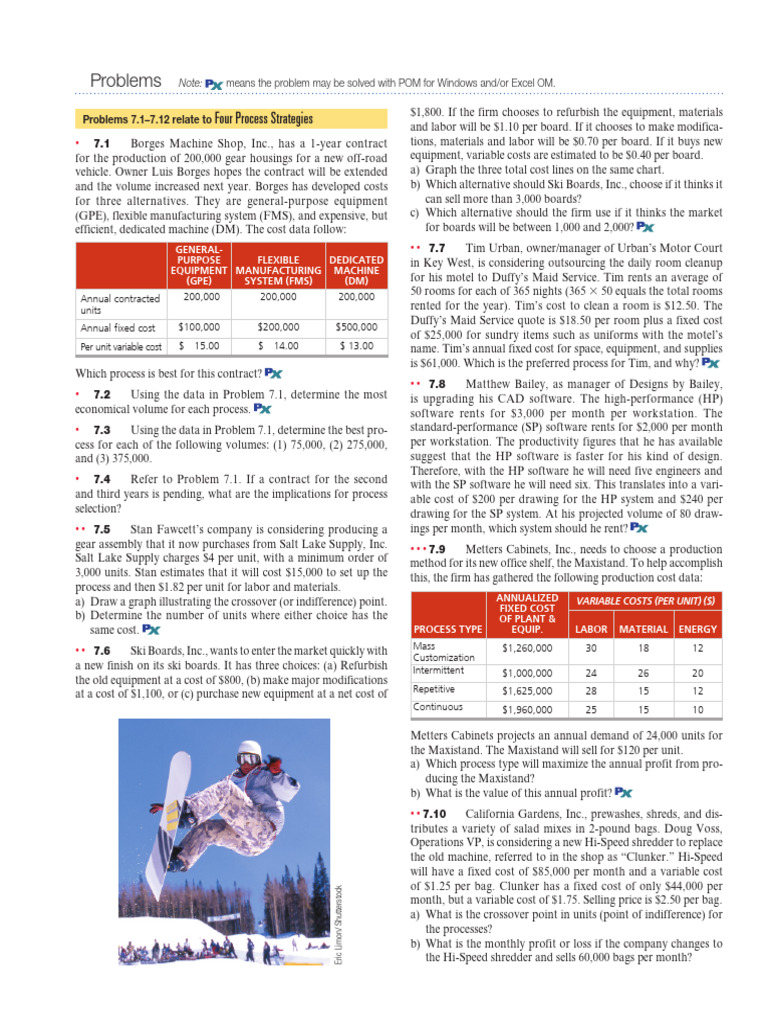 Ch7 Heizer 13th Ed 2020 - Problems | PDF | Business | Business Economics