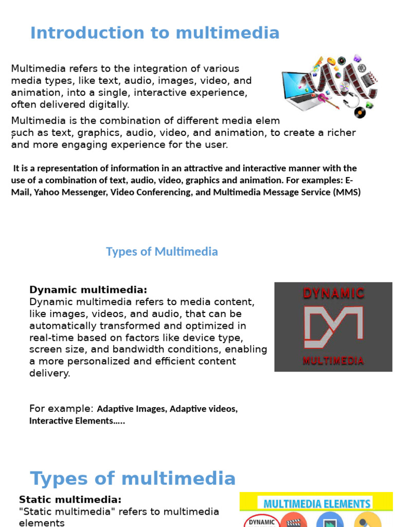 Introduction to multimedia | PDF