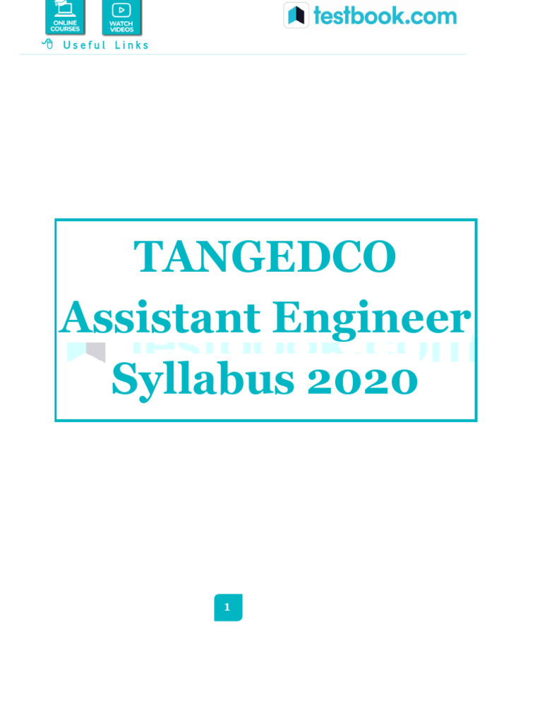 Tangedco Assistant Engg Syllabus Ced942ba | PDF | Partial Differential ...