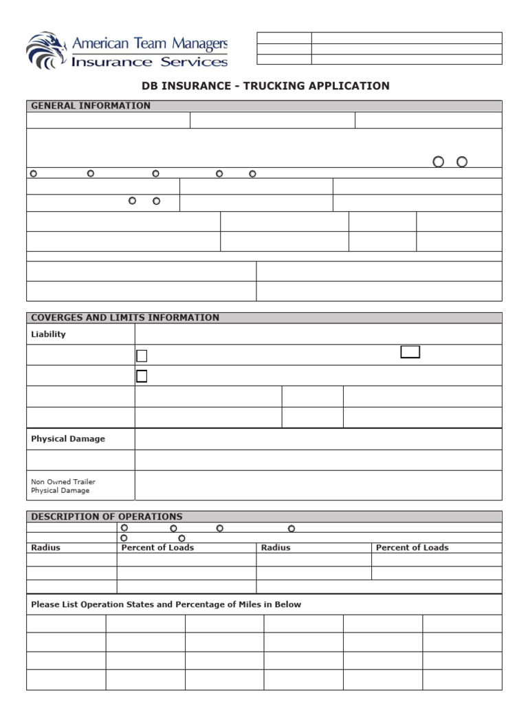 Trucking Insurance Application Form | PDF | Insurance | Fraud