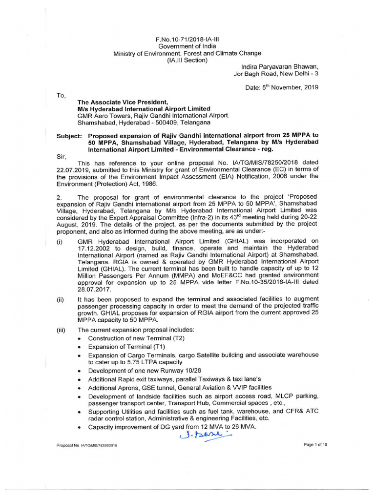 Appendix 1 - EC - 50 MPPA Dated 5th Nov 2019 | PDF