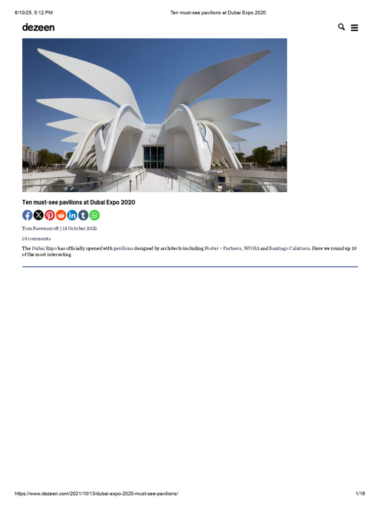 Top 10 Pavilions at Dubai Expo 2020 | PDF