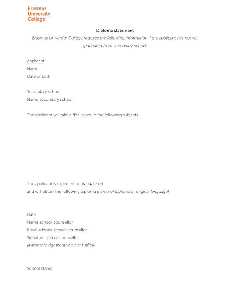 Diploma Statement Requirements | PDF