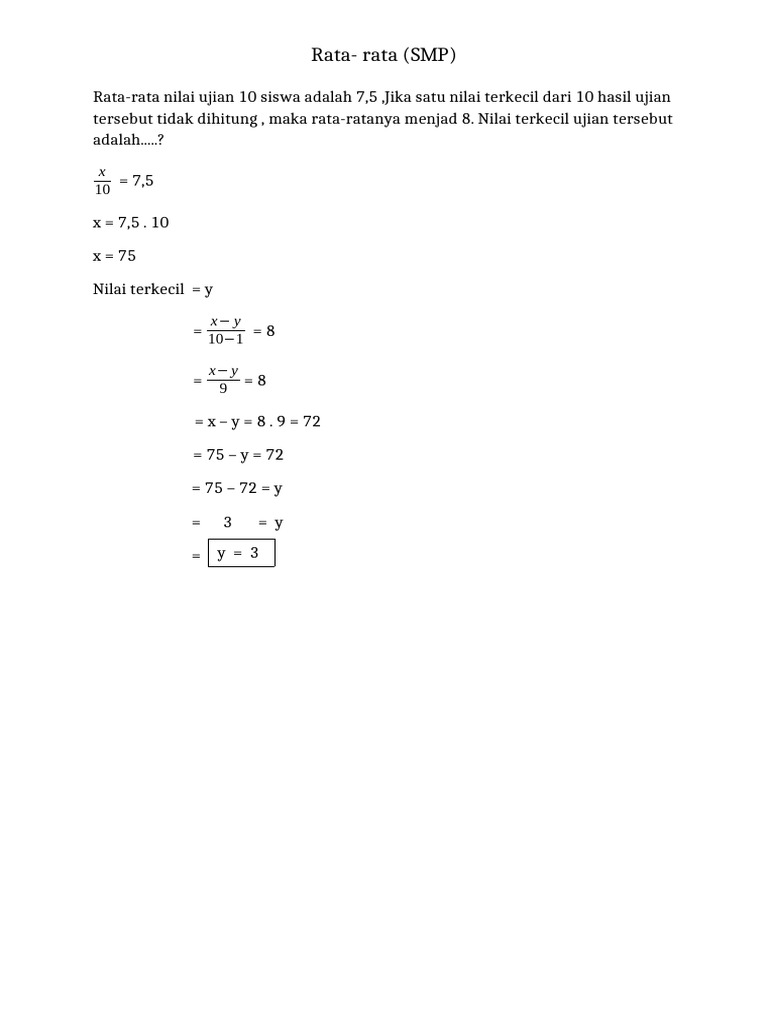 Rumus Rata - Rata (SMP) | PDF