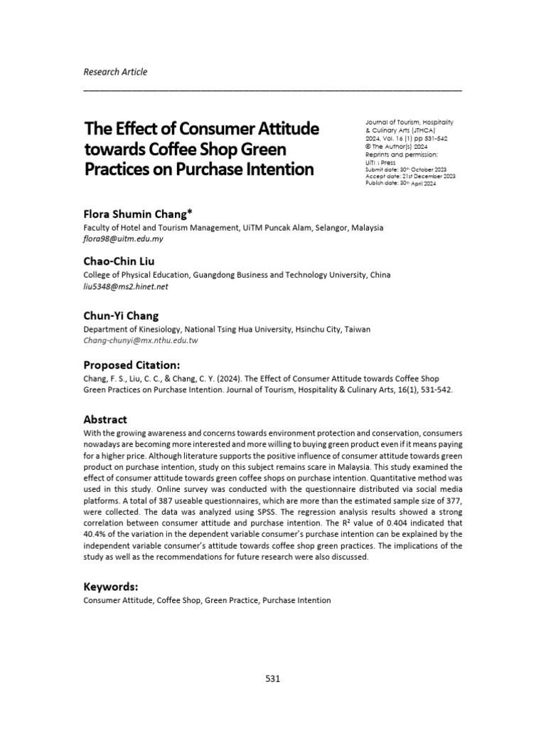 Consumer Attitudes on Green Coffee Shops | PDF | Cronbach's Alpha | Plastic