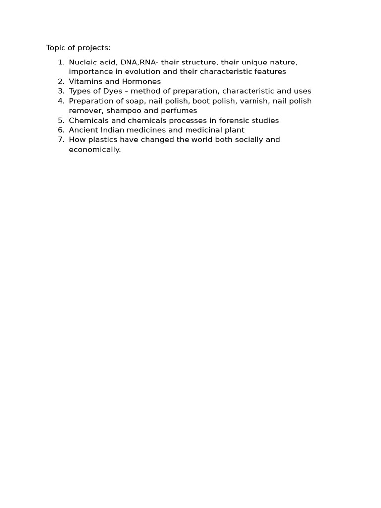 Project Topics. | PDF