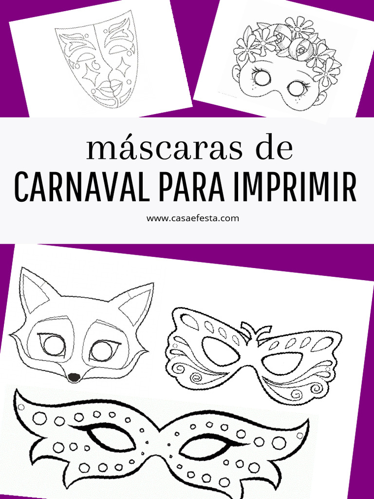 Moldes de Mascara de Carnaval para Imprimir | PDF