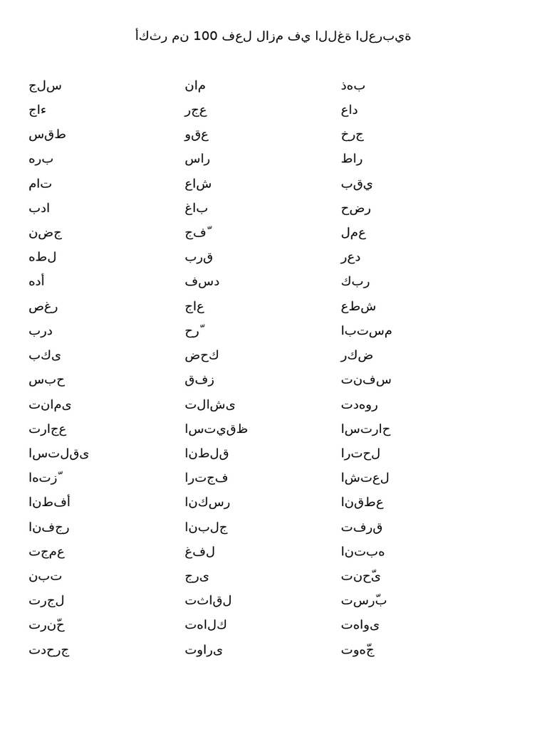 أفعال لازمة في اللغة العربية | PDF