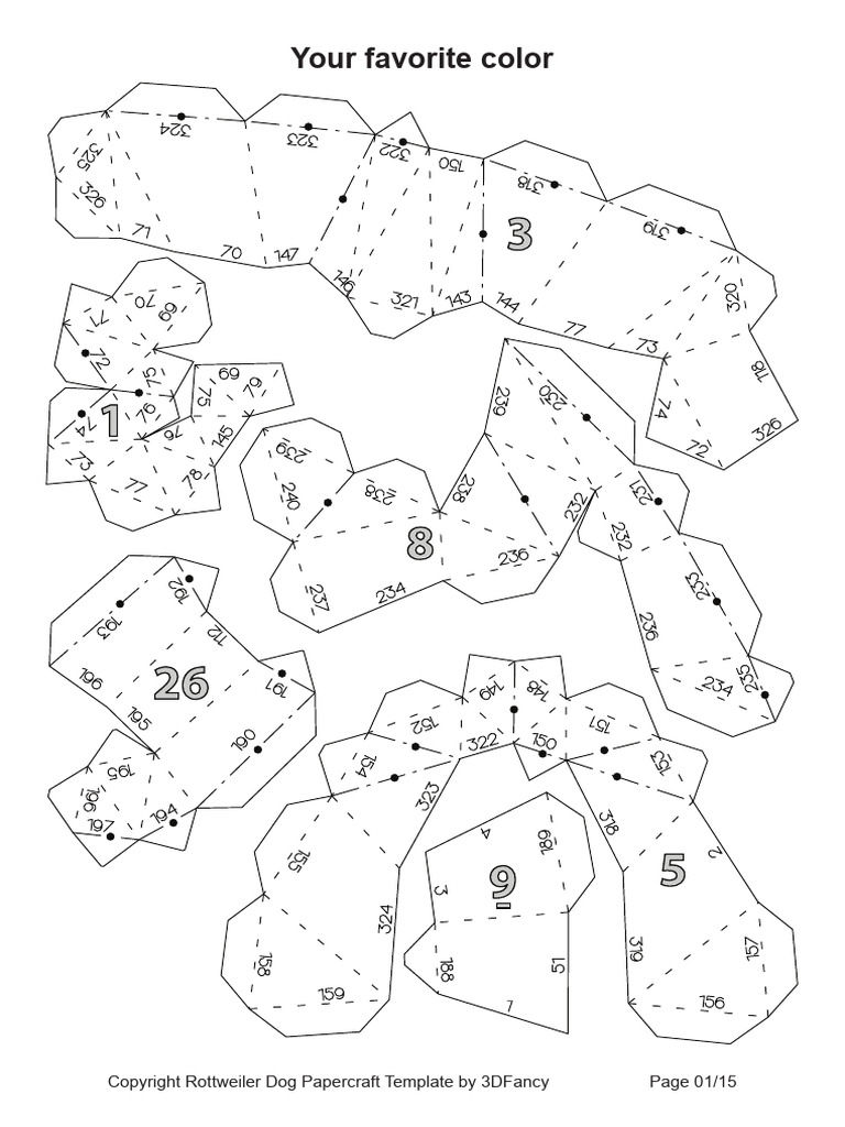 Rottweiler Papercraft Template Guide | PDF | Herding Dogs | Dogs