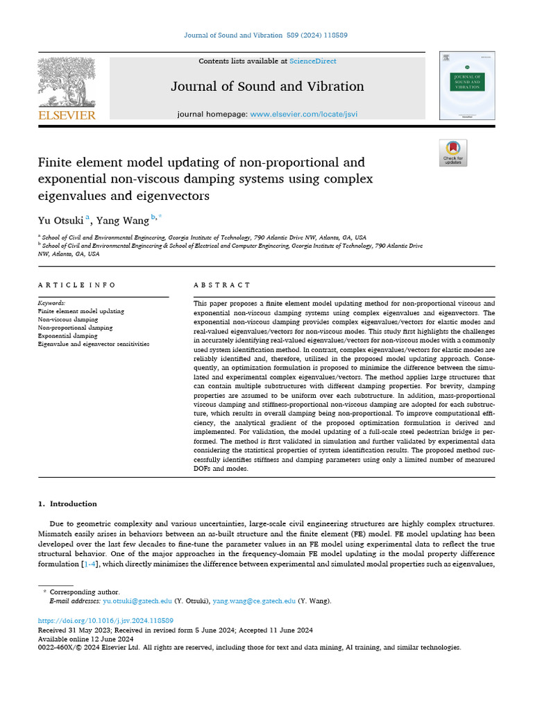 1 s2.0 S0022460X24003523 Main | PDF | Eigenvalues And Eigenvectors ...