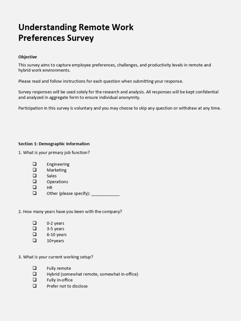 Remote Work Preferences Survey Insights | PDF | Business | Economies