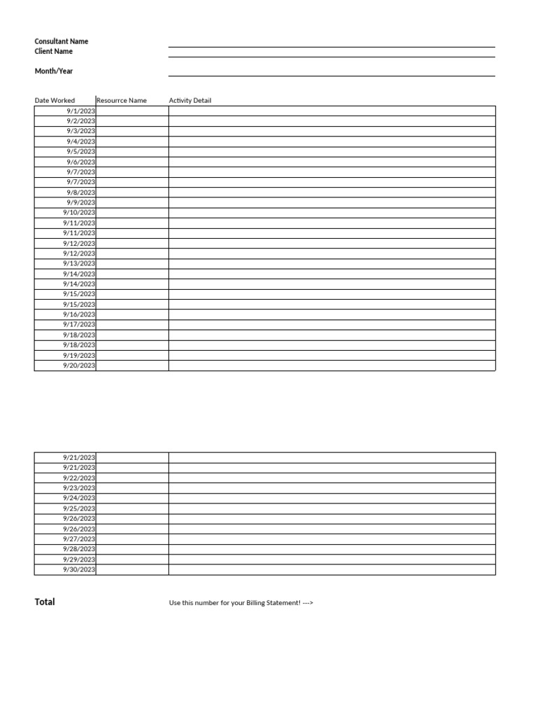 Timesheet Template | PDF